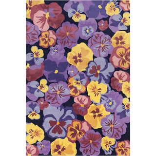 Allie Handmade Multicolor Floral Wool Rug (5 X 76)