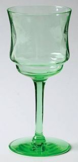 Tiffin Franciscan 15028 Green/Diamond Optic Cordial Glass   Stem #15028, Green,