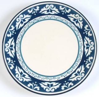 Bobby Flay China Marbella Dinner Plate, Fine China Dinnerware   Blue,White,Scrol