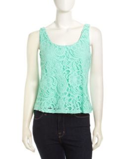 Maddie Lace Tank Top, Green
