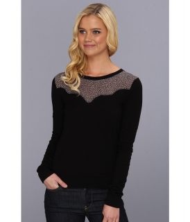 LAmade Crewneck Top With Printed Yolk Womens Long Sleeve Pullover (Black)