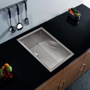 Water Creation SS U 1520A Stainless Steel Sinks 15 In. X 20 In. Zero Radius Sing