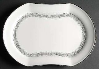 Mikasa Cumberland 14 Oval Serving Platter, Fine China Dinnerware   Black Geomet