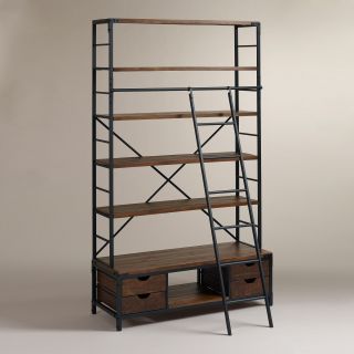 Metal Bookcase and Ladder   World Market