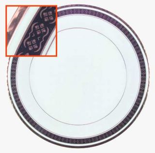 Pickard Black Sapphire Dinner Plate, Fine China Dinnerware   Black Band With Gol