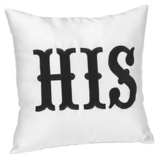 His Accent Pillow   White