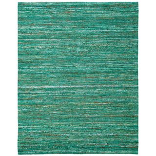 Ema Emerald Green Sari Flatweave Rug (8x10)
