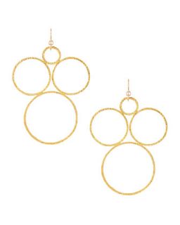 Textured Gold Circular Chandelier Earrings