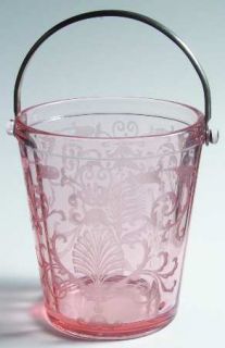 Fostoria Versailles Pink Ice Bucket with Detachable Handle   Stem #5098,Etch#278