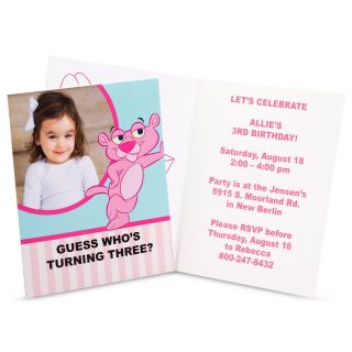 Baby Pink Panther Personalized Invitations