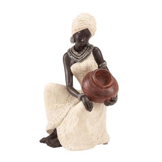 African Woman Table top Polystone Sculpture