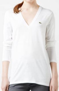 Lacoste TF6445 51 Long Sleeve Jersey V Neck T Shirt