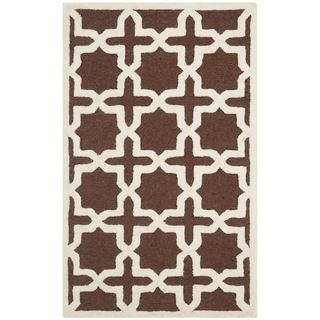 Safavieh Handmade Cambridge Moroccan Cross Pattern Dark Brown Wool Rug (2 X 3)