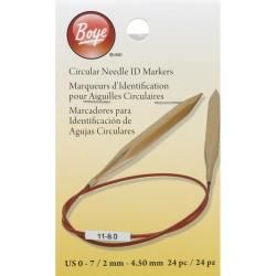 Circular Needle Markers Small 24/pkg  Sizes 0 7