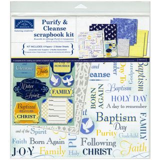 Purify and Cleanse Baptism Scrapbook Page Kit 12x12