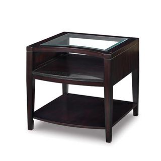 Areva Wood And Glass Rectangular End Table