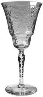 Unknown Crystal Unk14257 Water Goblet   Cut Floral And Cut Stem