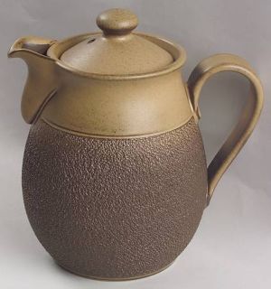 Denby Langley Cotswold Coffee Pot & Lid, Fine China Dinnerware   Tan/Brown Plant