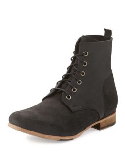 Collin Brushed Leather Boot, Black