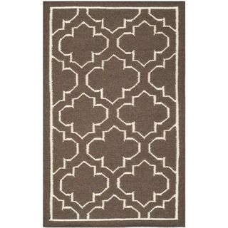 Safavieh Hand woven Moroccan Dhurrie Brown Wool Rug (26 X 4)