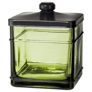 Threshold Antique Glass Bath Canister   Green