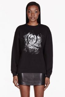 Mcq Alexander Mcqueen Black Distressed Monogram Sweater