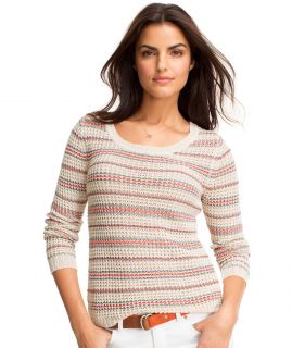 Linen Scoopneck Sweater, Stripe