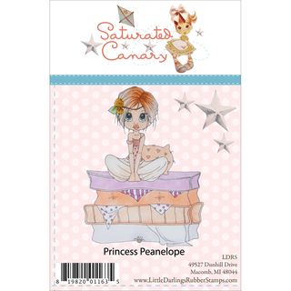 Saturated Canary Unmounted Rubber Stamp 4.5x3.25  princess Peanelope