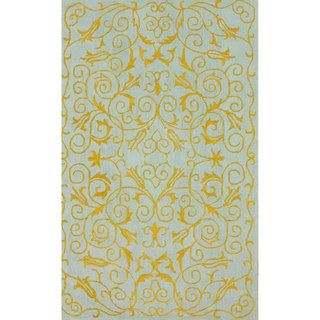 Nuloom Handmade Floral Gold Cotton Rug (5 X 8) (GreyPattern FloralTip We recommend the use of a non skid pad to keep the rug in place on smooth surfaces.All rug sizes are approximate. Due to the difference of monitor colors, some rug colors may vary sli