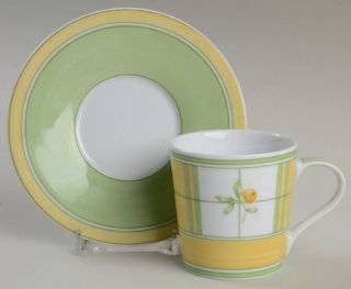 Mikasa English Rose (Porcelain) Flat Demitasse Cup & Saucer Set, Fine China Dinn