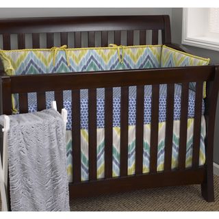 Cotton Tale Zebra Romp 4 piece Crib Bedding Set (Citrus/ blue/ turquoise/ greyPattern Citrus dots, flame stitch, chevronSheet 100 percent cottonIncludes Four (4) sectioned bumper, one (1) dust ruffle, one (1) fitted crib sheet, one (1) comforterBumper 