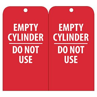 Nmc Tags   Cylinder   Empty Cylinder Do Not Use   Red