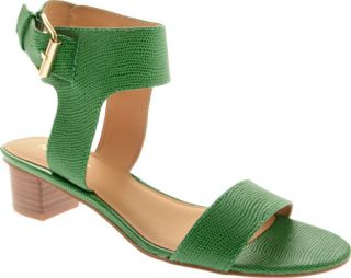 Womens Nine West Tasha   Green Leather Mid Heel Shoes