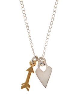 Love Heart Charm Necklace, Silver