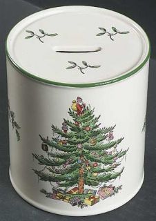 Spode Christmas Tree Green Trim Bank, Fine China Dinnerware   Newer Backstamp,Gr