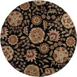 Hand tufted Whimsy Black Wool Rug (99 Round)