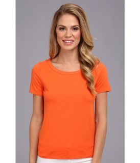 Jones New York S/S Scoop Neck T Shirt Womens T Shirt (Orange)