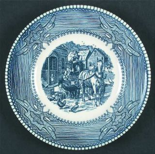 Nelson McCoy Currier & Ives Blue Salad Plate, Fine China Dinnerware   Blue Scene