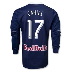 adidas New York Red Bulls 2013 CAHILL Authentic LS Secondary Soccer Jersey