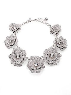 Kate Spade New York Rose Garden Pave Collar Necklace   Silver
