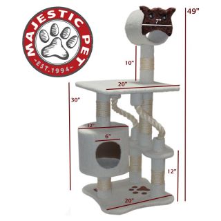 Majestic Pet Products 26 in. Bungalow Sherpa Cat Tree Multicolor   78899578053