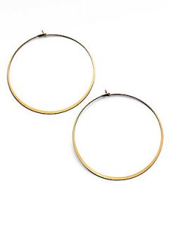 Michael Kors Thin Goldtone Hoop Earrings/2.25   Gold