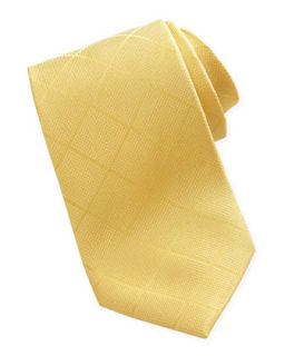 Square Jacquard Contrast Tail Tie, Yellow/Black