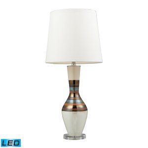 Dimond Lighting DMD D2258 LED Lamoine Ceramic Table Lamp with a White Textured L
