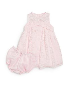 Infants Lace Dress & Bloomers Set   Pink