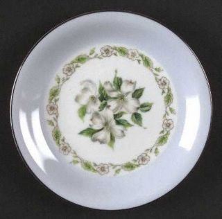 Noritake Dogwood Bread & Butter Plate, Fine China Dinnerware   White Flowers, Bl