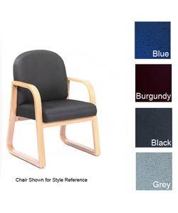 Boss Sled Base Oak Wood Reception Chair