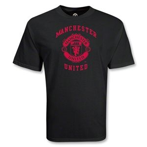 Euro 2012   Manchester United College Style Crest T Shirt (Black)