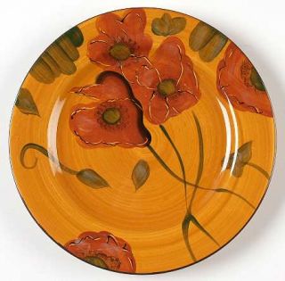 Ambiance Fleur Rouge (Country French,Brown Trim) Salad Plate, Fine China Dinnerw