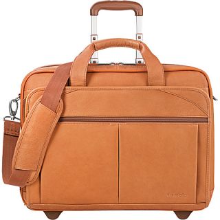 Full Grain Leather Rolling Computer Brief   Tan